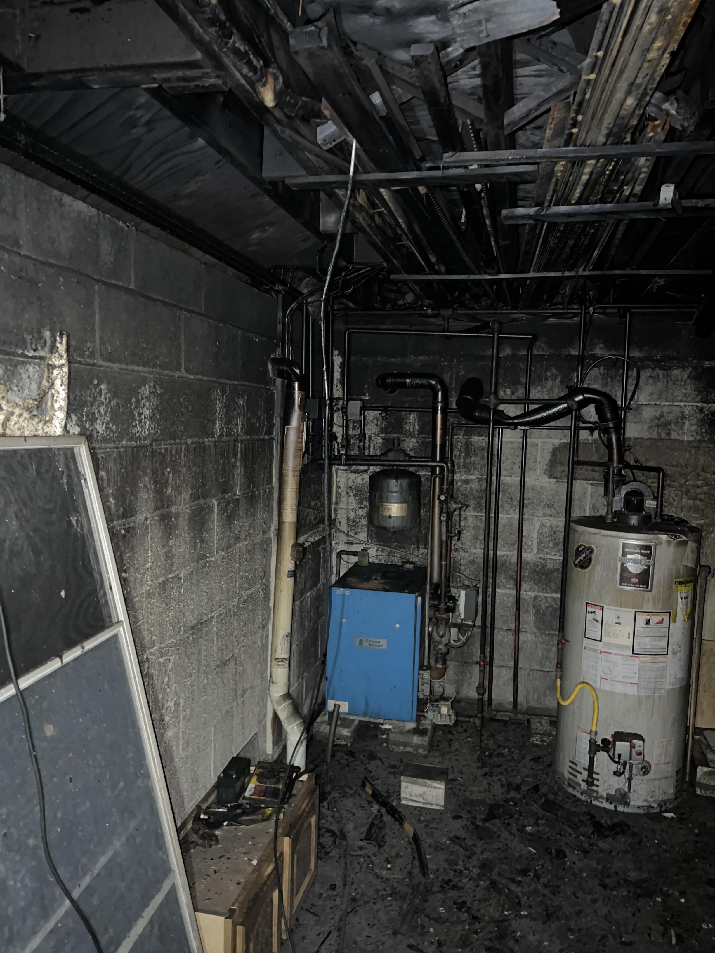 Electrical Fire Damage in Basement 