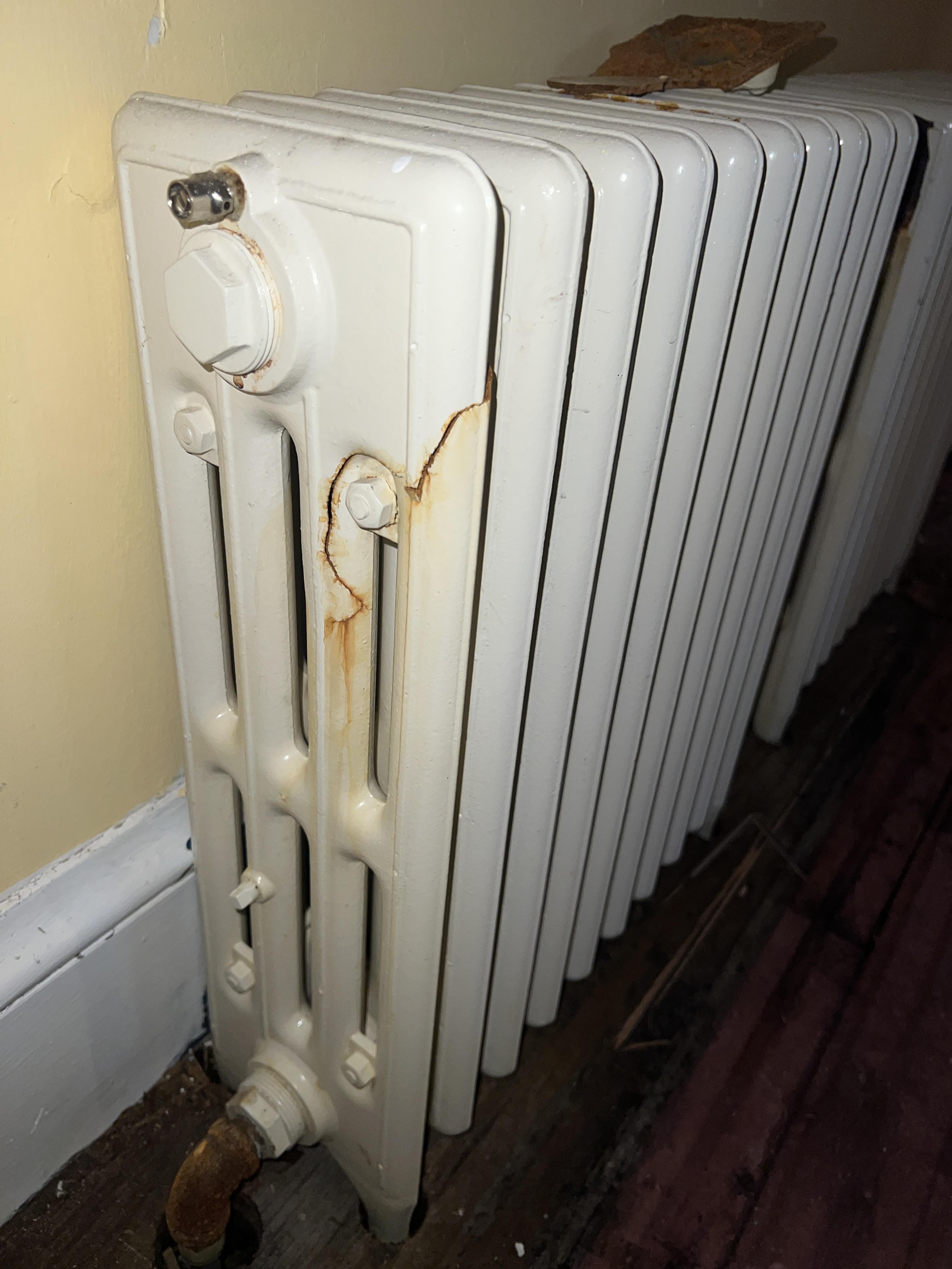 burst pipe in radiator 