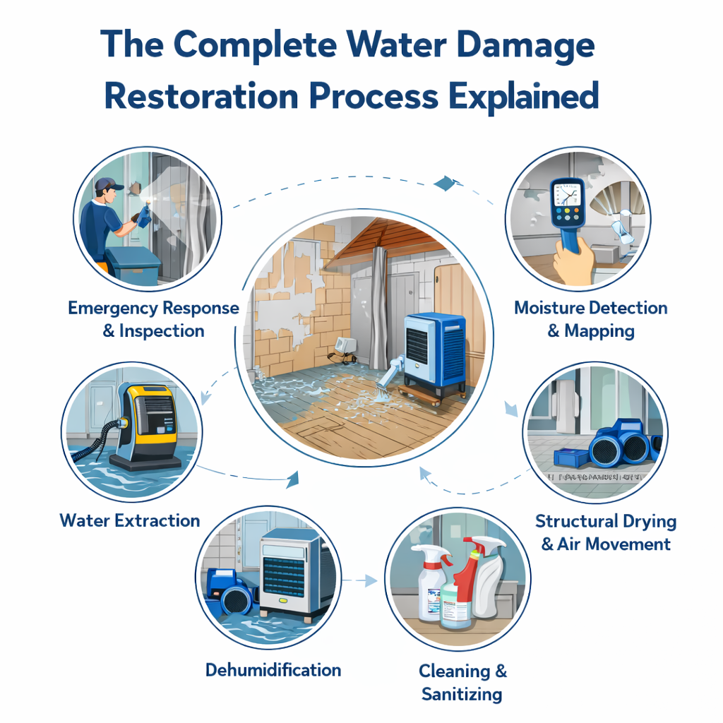 Complete Water Damage Restoration Diagram