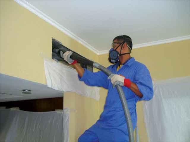 Cleaning HVAC System of soot