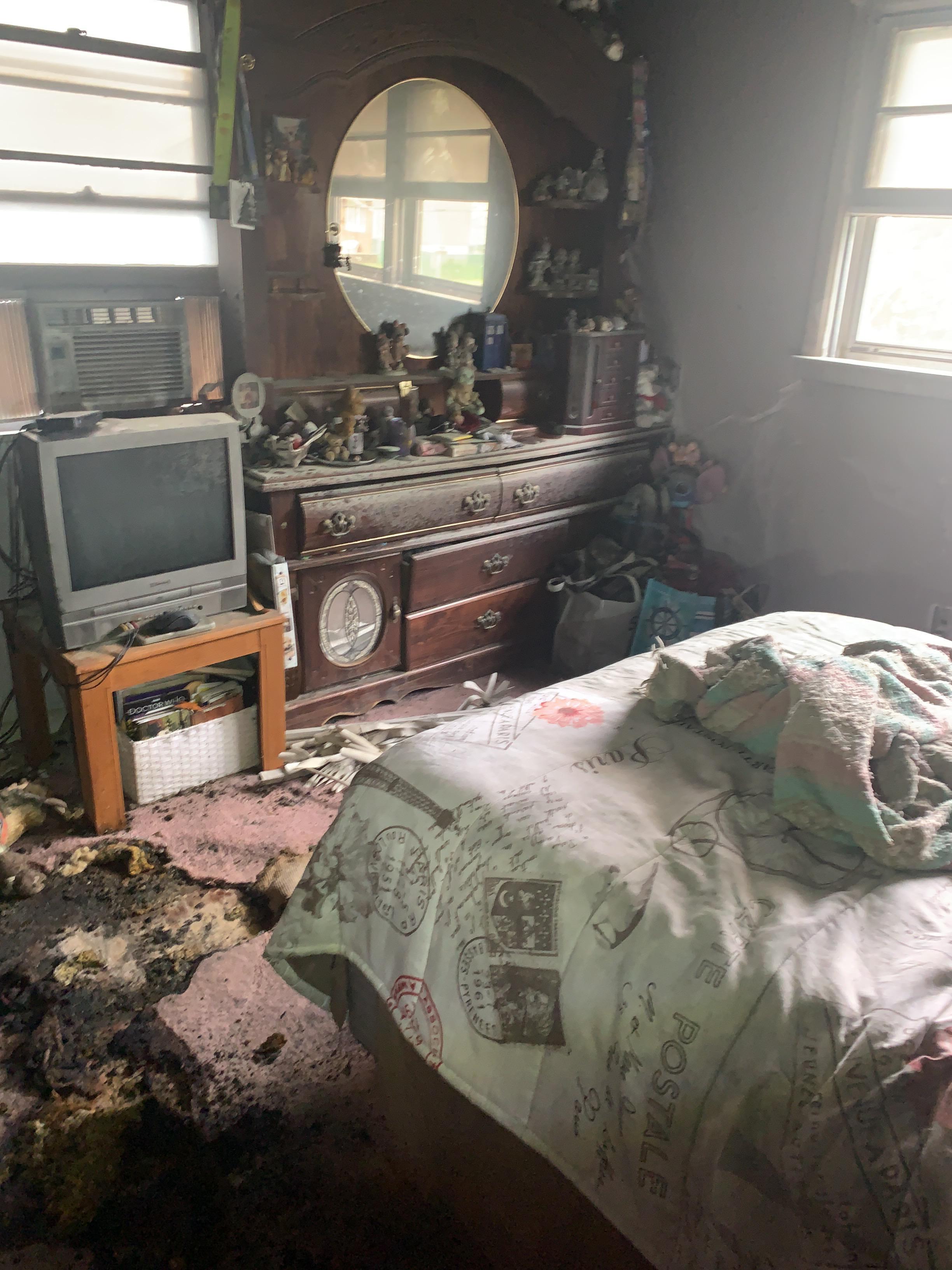Bedroom damage