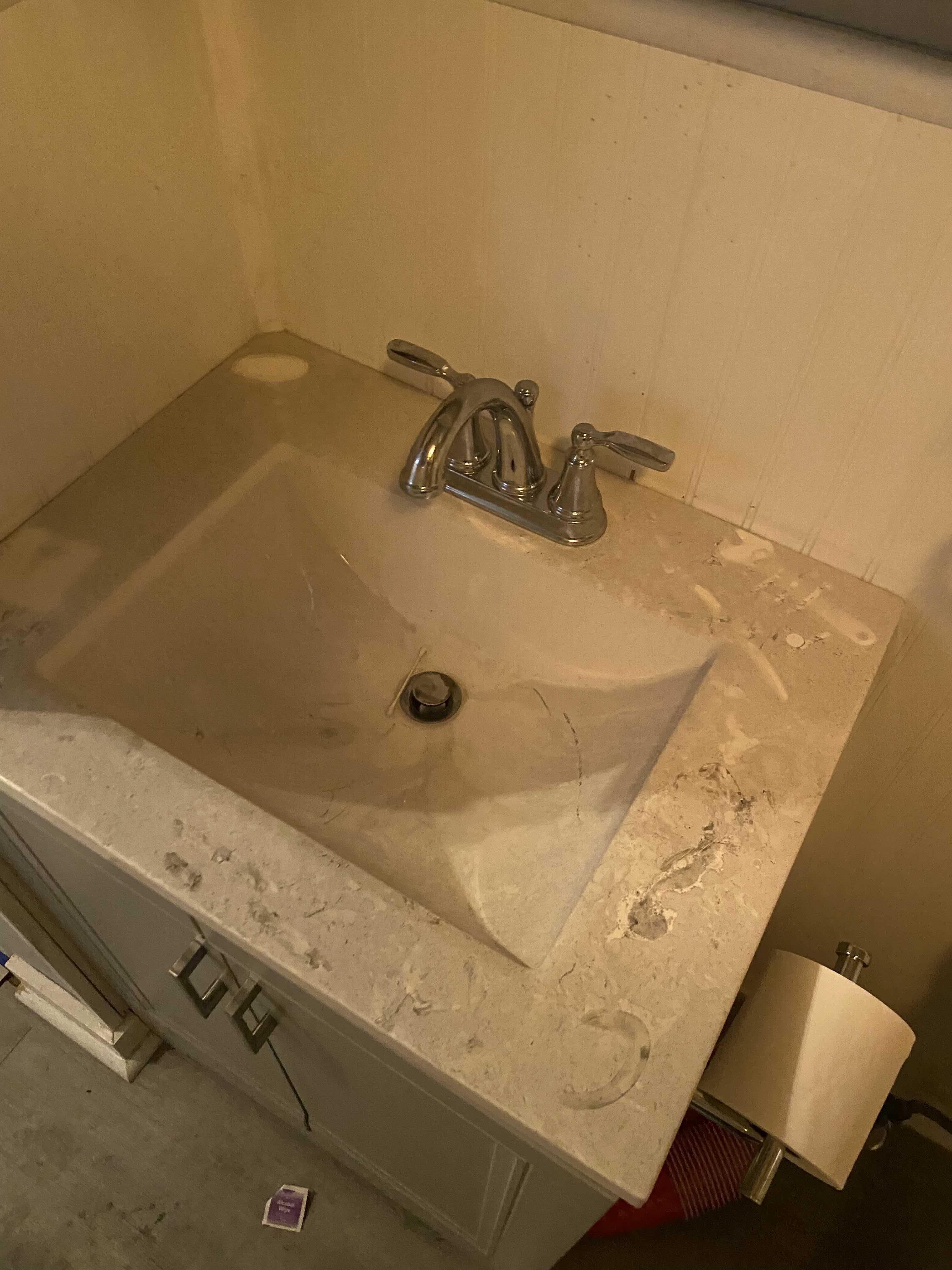 Soot damage in bathroom