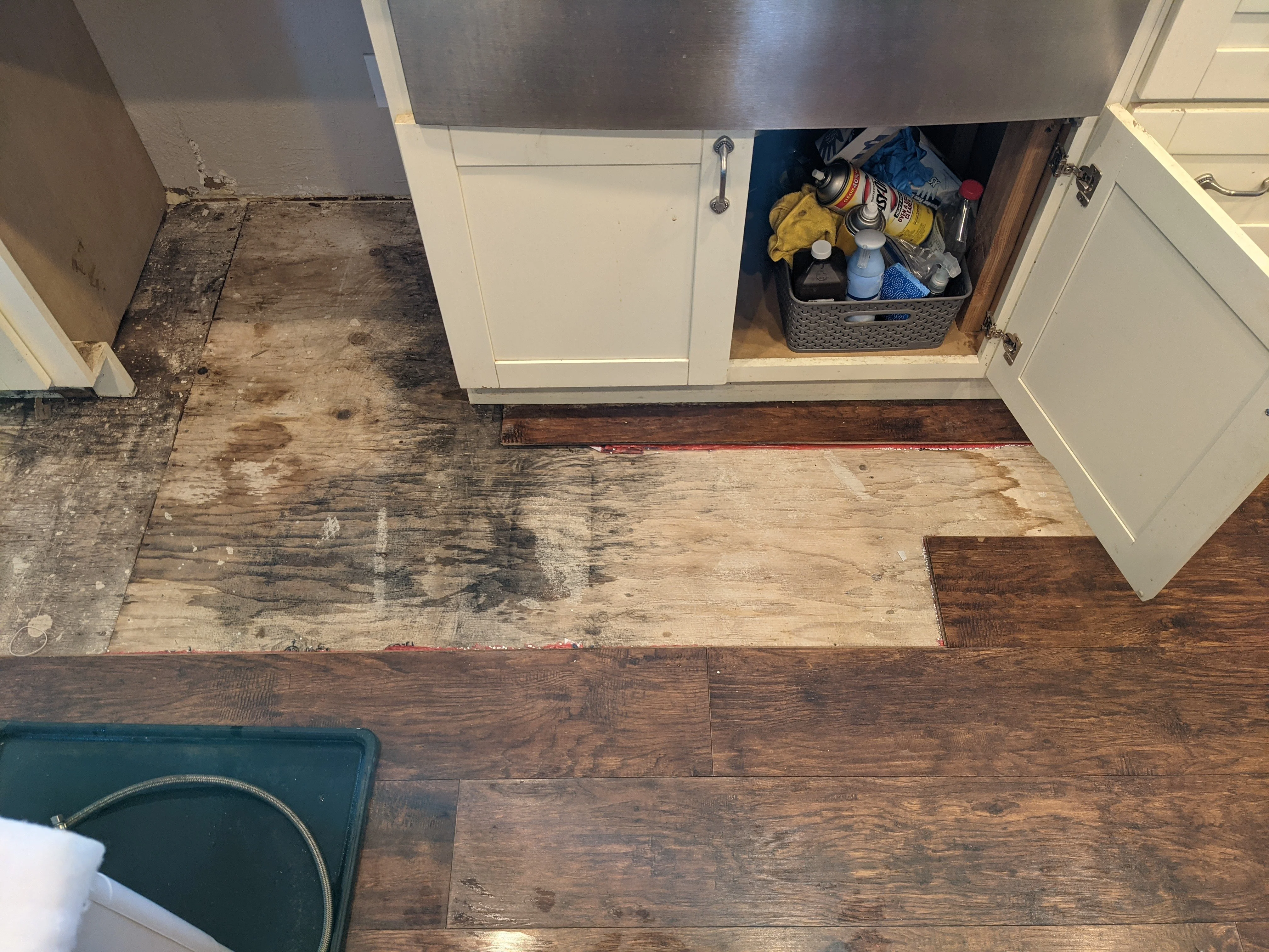 water damage to kitchen floor