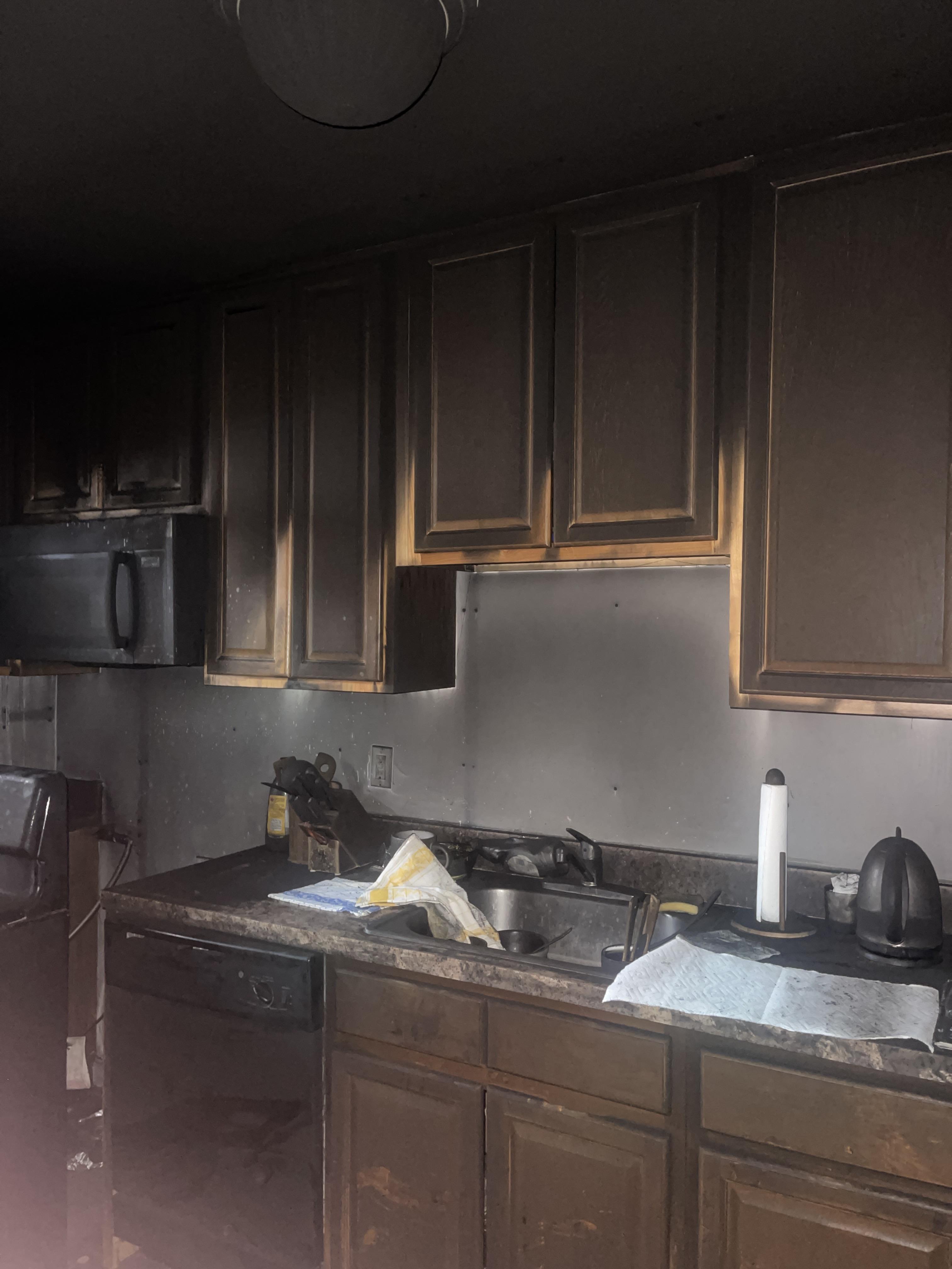 Smoke and Soot Covered Kitchen Walls