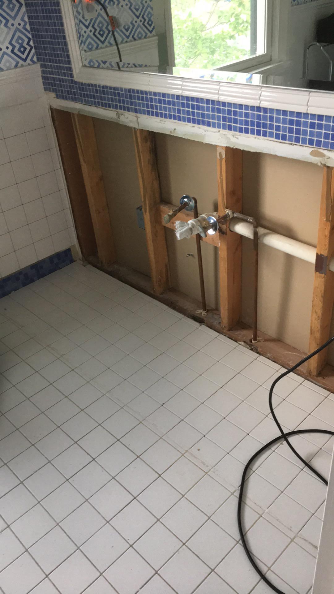 Removal of bathroom vanity