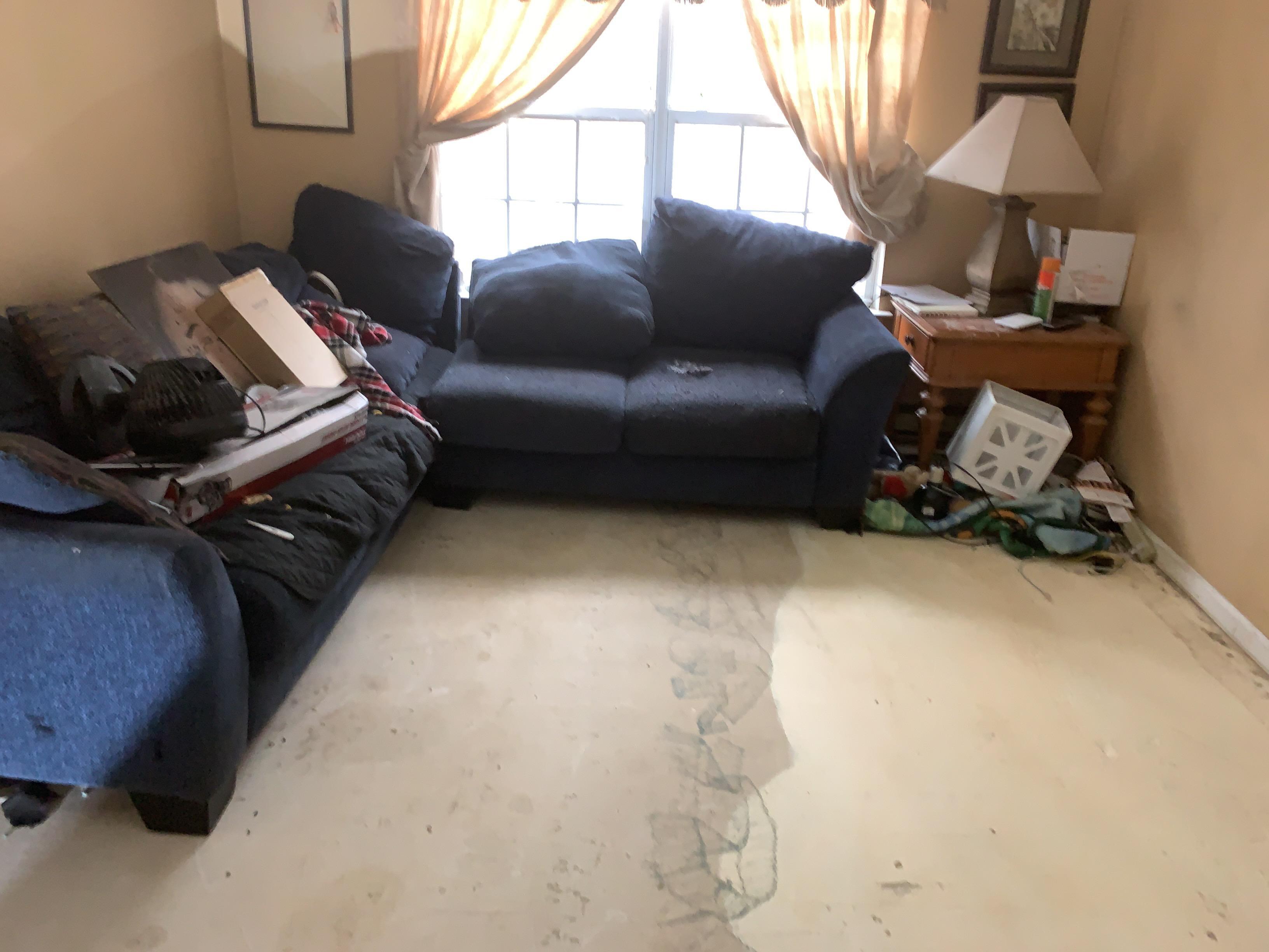 Living room damage