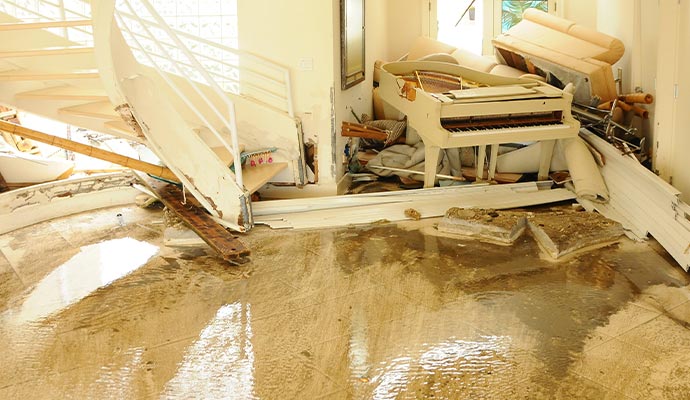 residential floor water flood disaster damage